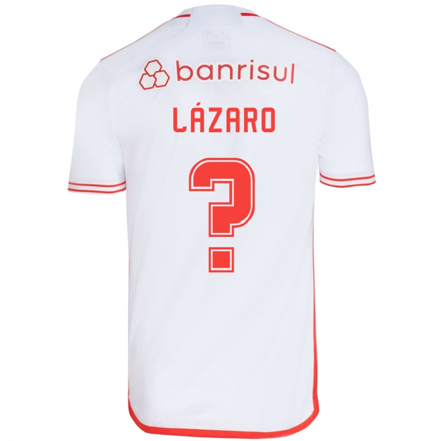 Gyermek Labdarúgás Lázaro #0 Fehér Piros Idegenbeli Jersey 2024/25 Mez Póló Ing