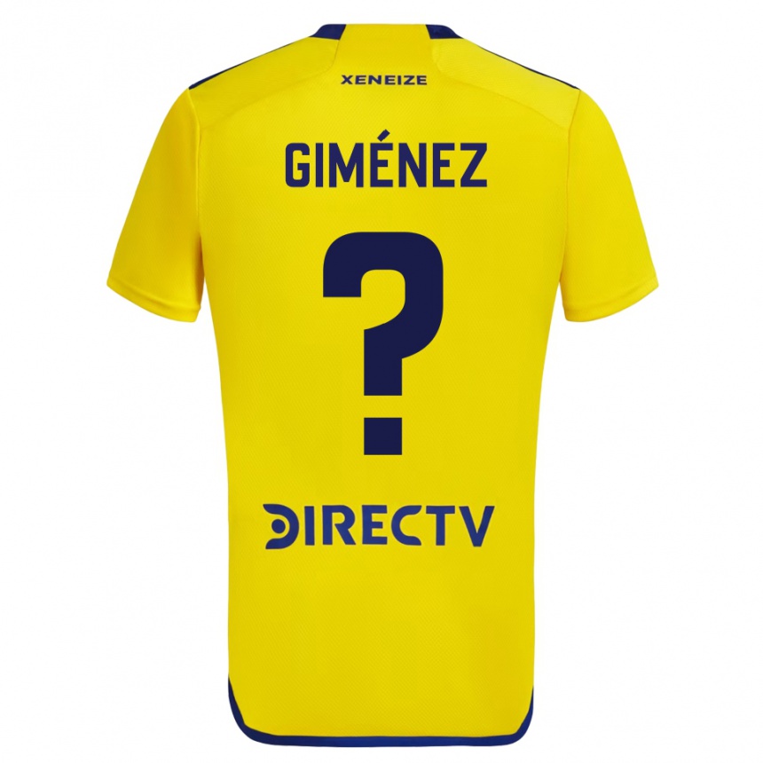 Gyermek Labdarúgás Milton Giménez #0 Sárga Kék Idegenbeli Jersey 2024/25 Mez Póló Ing