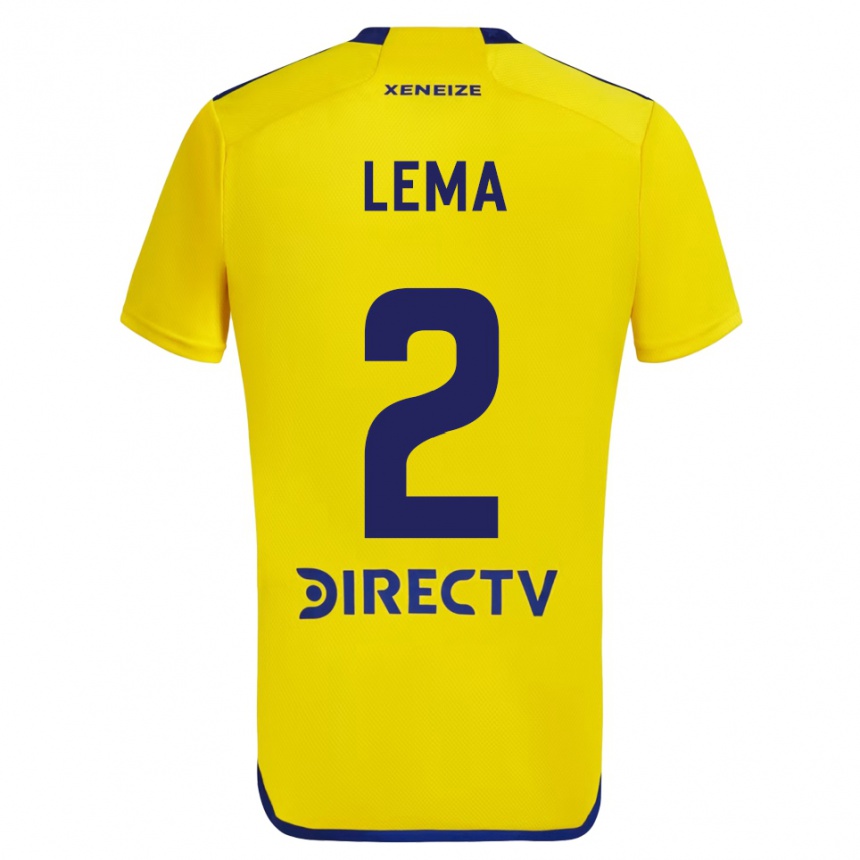 Gyermek Labdarúgás Cristian Lema #2 Sárga Kék Idegenbeli Jersey 2024/25 Mez Póló Ing