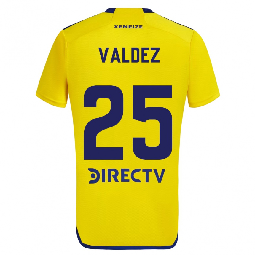 Gyermek Labdarúgás Bruno Valdez #25 Sárga Kék Idegenbeli Jersey 2024/25 Mez Póló Ing