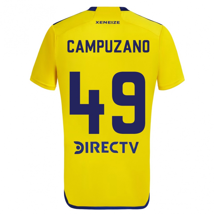 Gyermek Labdarúgás Jorman Campuzano #49 Sárga Kék Idegenbeli Jersey 2024/25 Mez Póló Ing