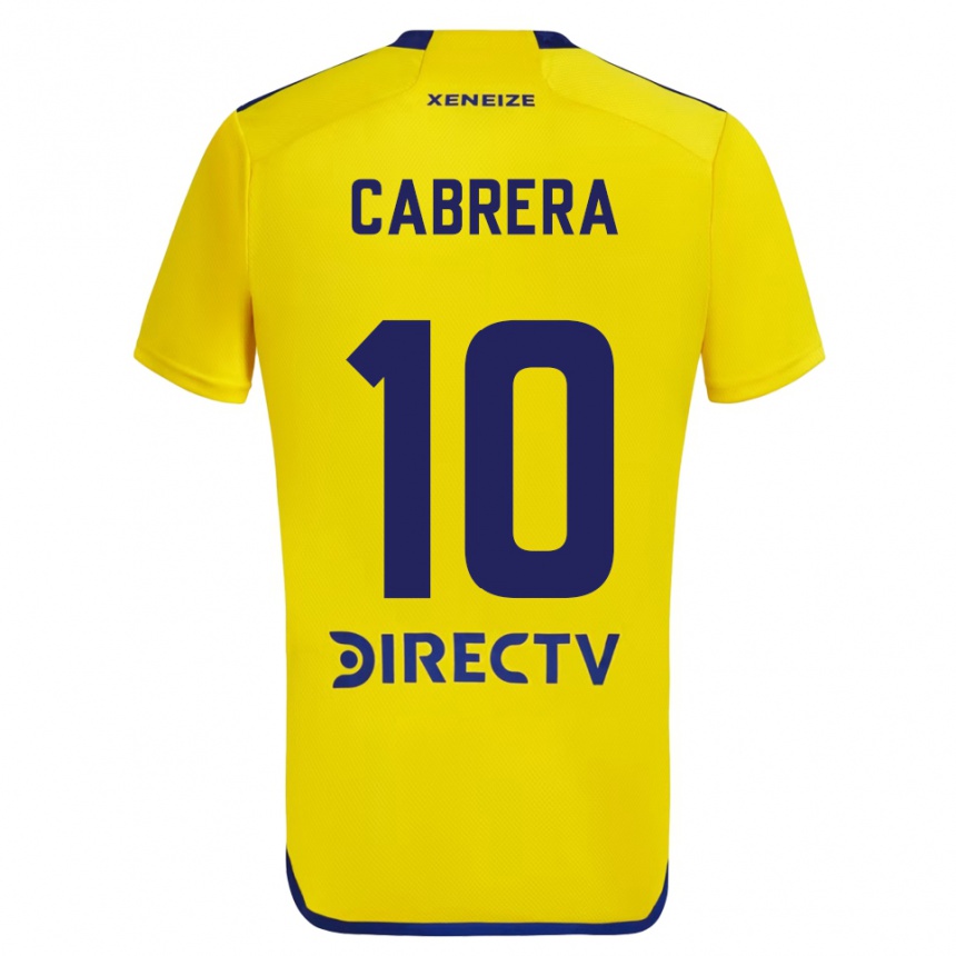 Gyermek Labdarúgás Micaela Cabrera #10 Sárga Kék Idegenbeli Jersey 2024/25 Mez Póló Ing