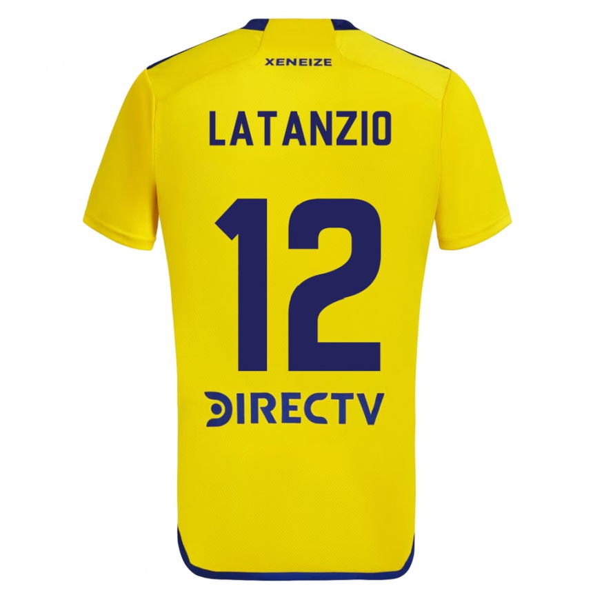 Gyermek Labdarúgás Florencia Latanzio #12 Sárga Kék Idegenbeli Jersey 2024/25 Mez Póló Ing