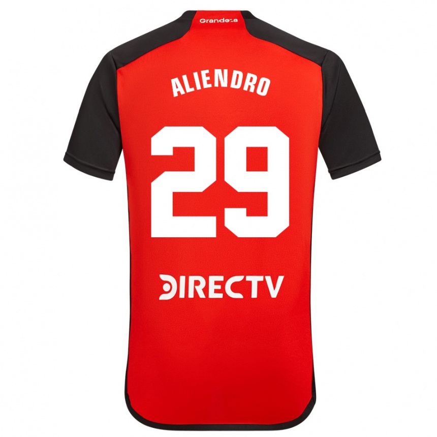 Gyermek Labdarúgás Rodrigo Aliendro #29 Piros Fekete Fehér Idegenbeli Jersey 2024/25 Mez Póló Ing