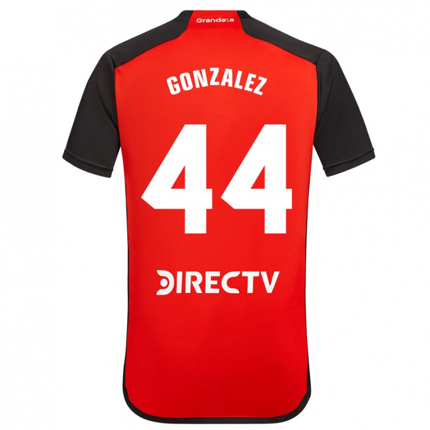 Gyermek Labdarúgás Alexis González #44 Piros Fekete Fehér Idegenbeli Jersey 2024/25 Mez Póló Ing