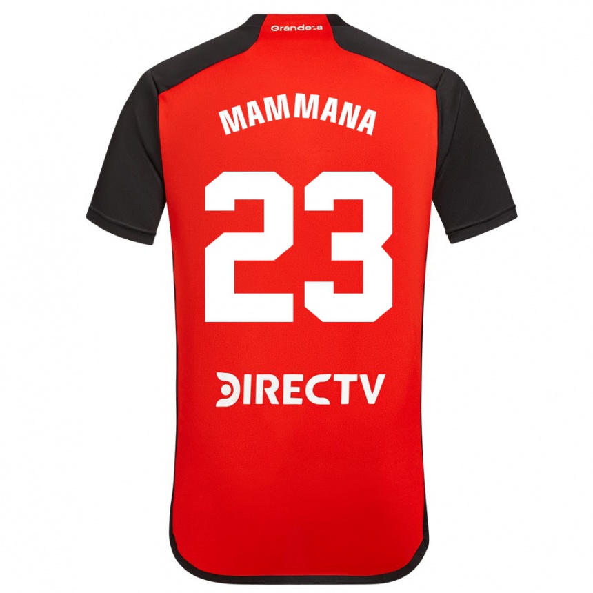 Gyermek Labdarúgás Emanuel Mammana #23 Piros Fekete Fehér Idegenbeli Jersey 2024/25 Mez Póló Ing