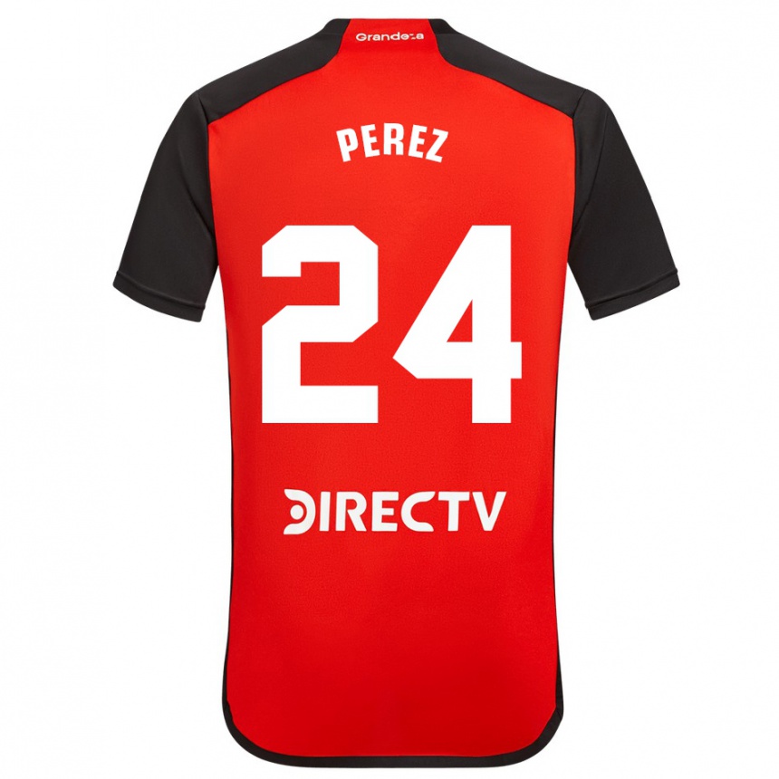 Gyermek Labdarúgás Enzo Pérez #24 Piros Fekete Fehér Idegenbeli Jersey 2024/25 Mez Póló Ing