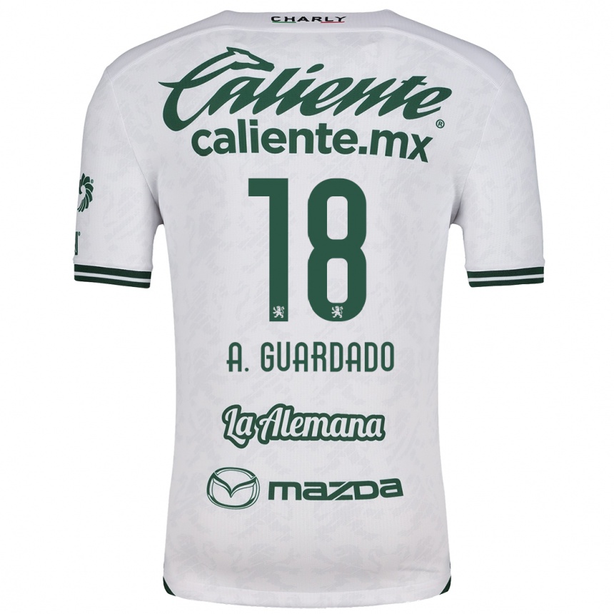 Gyermek Labdarúgás Andrés Guardado #18 Fehér Zöld Idegenbeli Jersey 2024/25 Mez Póló Ing