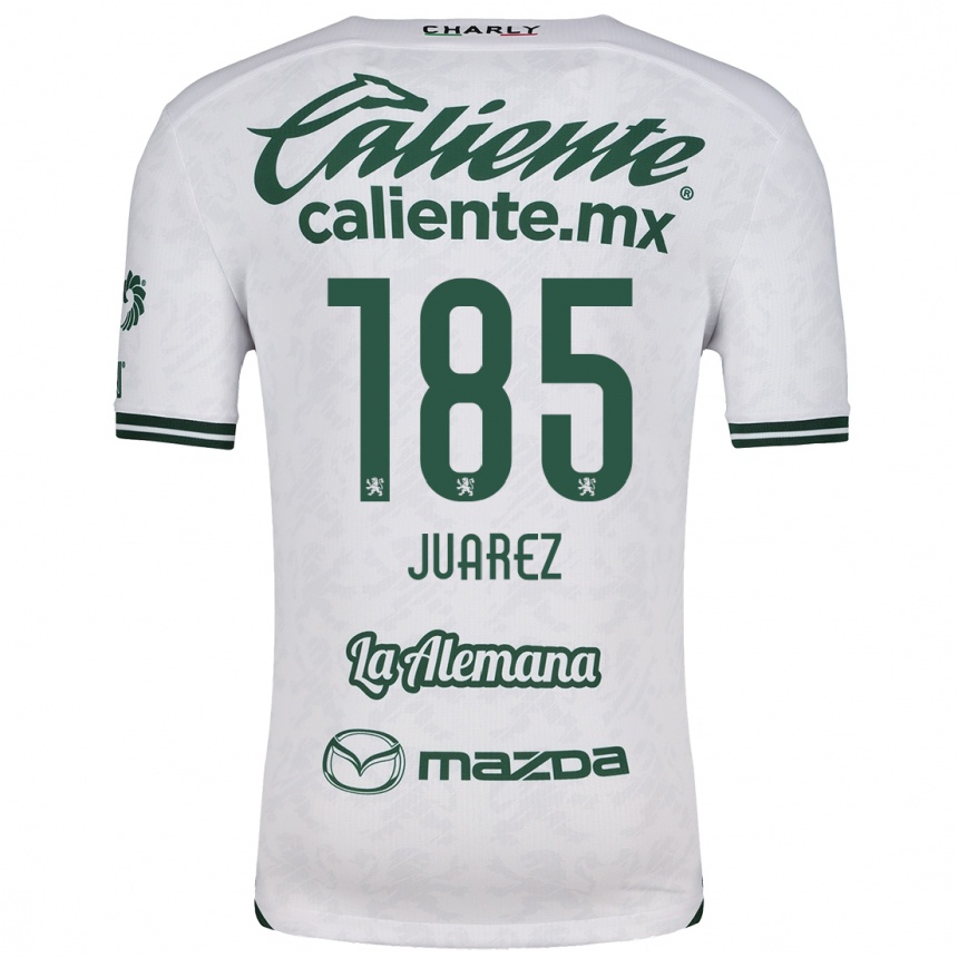 Gyermek Labdarúgás Moisés Juárez #185 Fehér Zöld Idegenbeli Jersey 2024/25 Mez Póló Ing