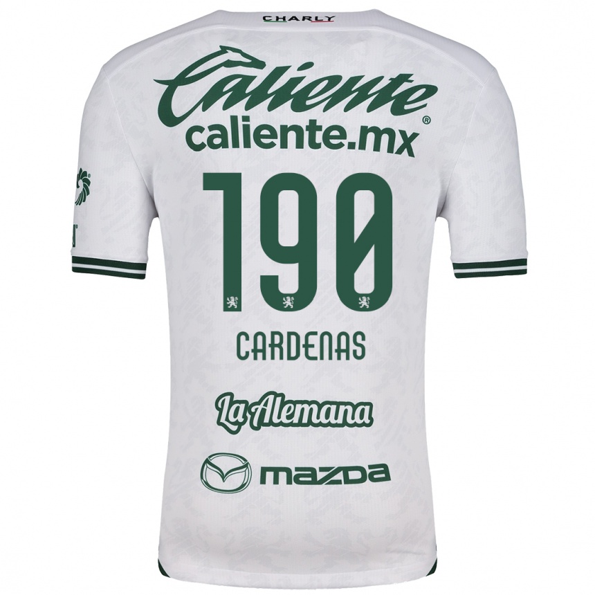 Gyermek Labdarúgás Emilio Cárdenas #190 Fehér Zöld Idegenbeli Jersey 2024/25 Mez Póló Ing