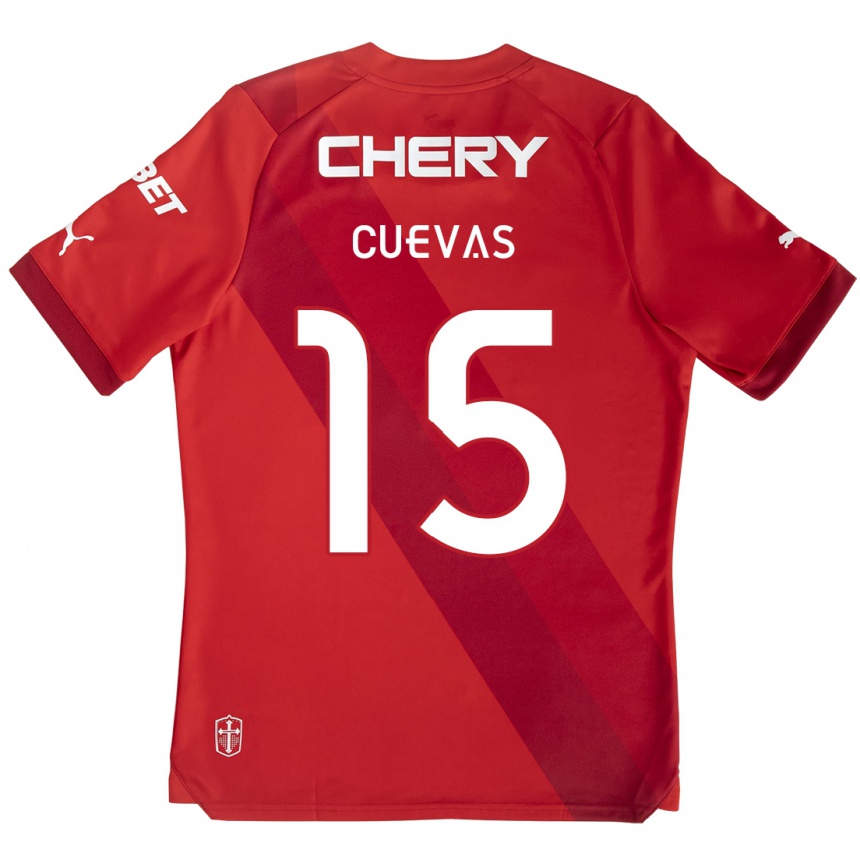 Gyermek Labdarúgás Cristian Cuevas #15 Piros Fehér Idegenbeli Jersey 2024/25 Mez Póló Ing