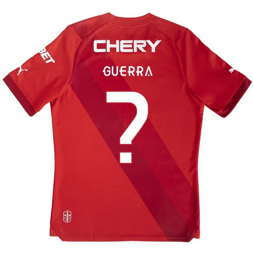 Gyermek Labdarúgás Mateo Guerra #0 Piros Fehér Idegenbeli Jersey 2024/25 Mez Póló Ing