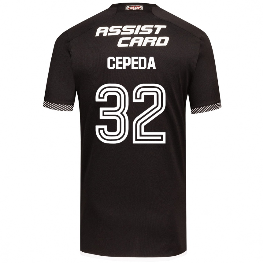 Gyermek Labdarúgás Lucas Cepeda #32 Fekete-Fehér Idegenbeli Jersey 2024/25 Mez Póló Ing