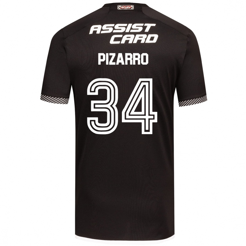 Gyermek Labdarúgás Vicente Pizarro #34 Fekete-Fehér Idegenbeli Jersey 2024/25 Mez Póló Ing