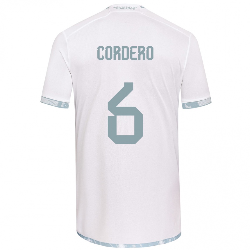 Gyermek Labdarúgás Renato Cordero #6 Fehér Szürke Idegenbeli Jersey 2024/25 Mez Póló Ing