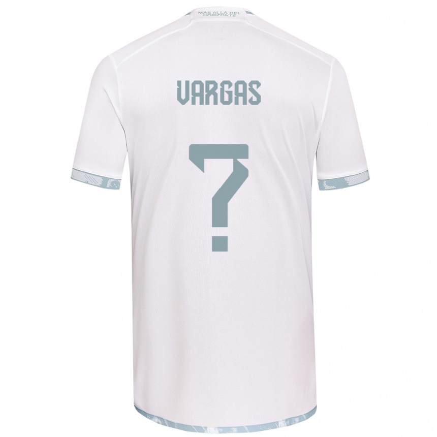 Gyermek Labdarúgás Diego Vargas #0 Fehér Szürke Idegenbeli Jersey 2024/25 Mez Póló Ing