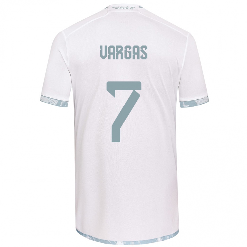 Gyermek Labdarúgás Jeisson Vargas #7 Fehér Szürke Idegenbeli Jersey 2024/25 Mez Póló Ing