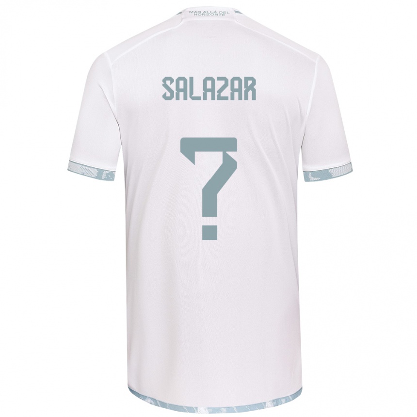 Gyermek Labdarúgás Yahir Salazar #0 Fehér Szürke Idegenbeli Jersey 2024/25 Mez Póló Ing