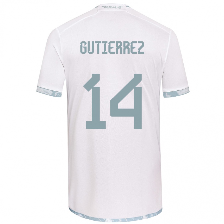 Gyermek Labdarúgás Ana Gutiérrez #14 Fehér Szürke Idegenbeli Jersey 2024/25 Mez Póló Ing