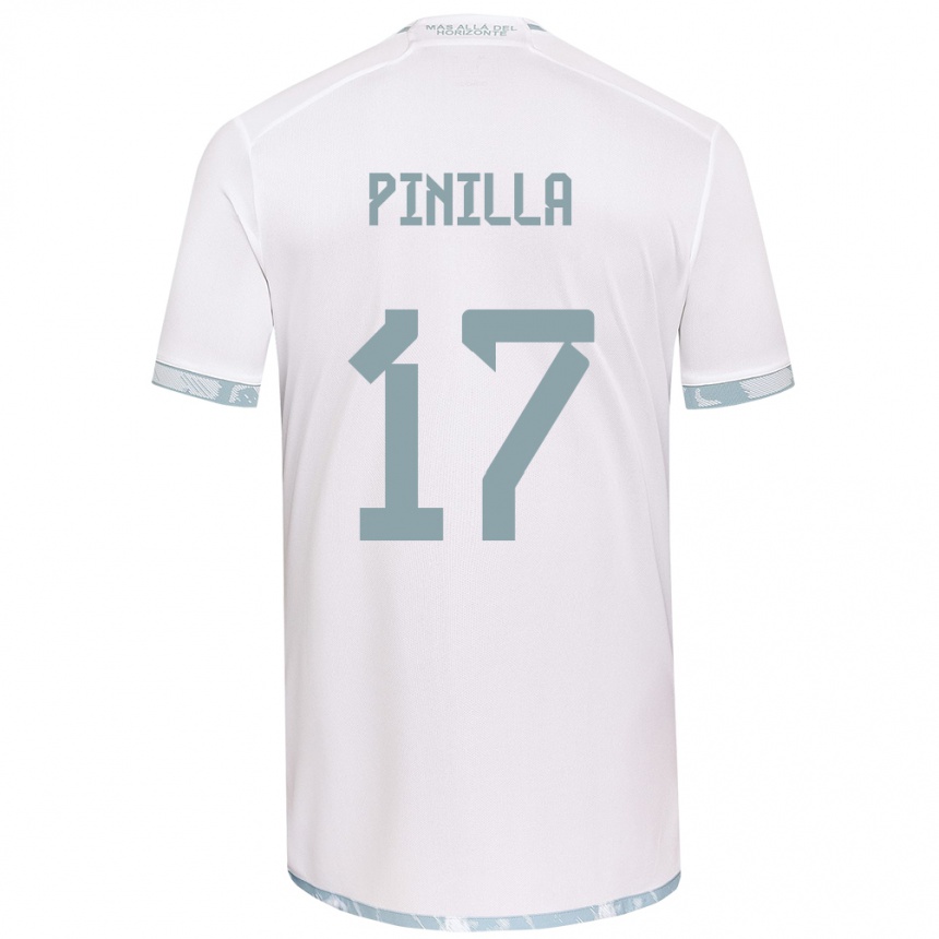 Gyermek Labdarúgás Fernanda Pinilla #17 Fehér Szürke Idegenbeli Jersey 2024/25 Mez Póló Ing