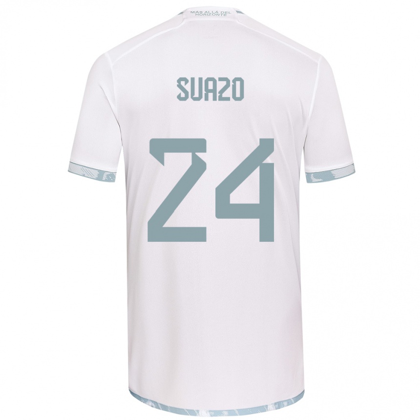 Gyermek Labdarúgás Arantza Suazo #24 Fehér Szürke Idegenbeli Jersey 2024/25 Mez Póló Ing