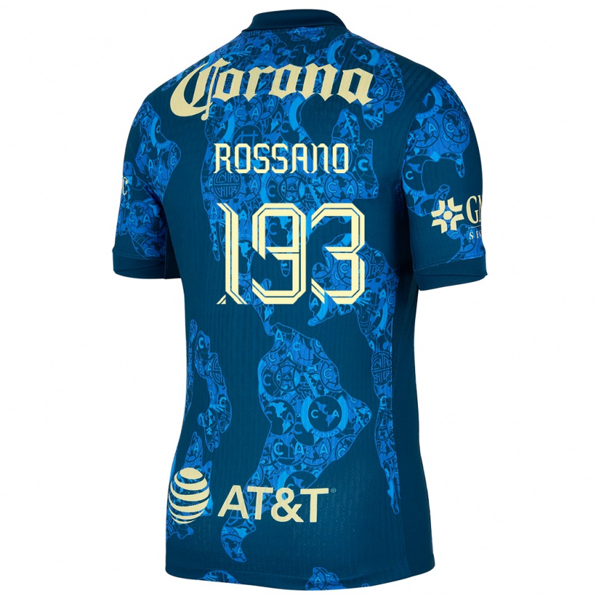 Gyermek Labdarúgás Franco Rossano #193 Kék Sárga Idegenbeli Jersey 2024/25 Mez Póló Ing