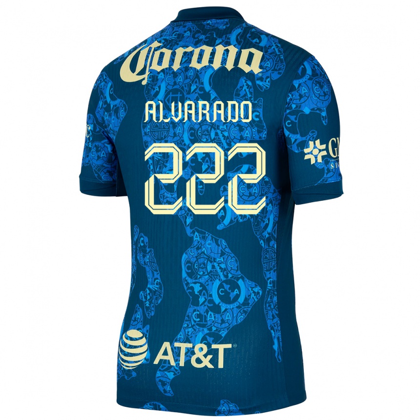 Gyermek Labdarúgás Daniel Alvarado #222 Kék Sárga Idegenbeli Jersey 2024/25 Mez Póló Ing