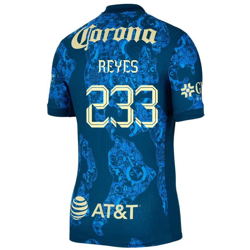 Gyermek Labdarúgás Andrés Reyes #233 Kék Sárga Idegenbeli Jersey 2024/25 Mez Póló Ing