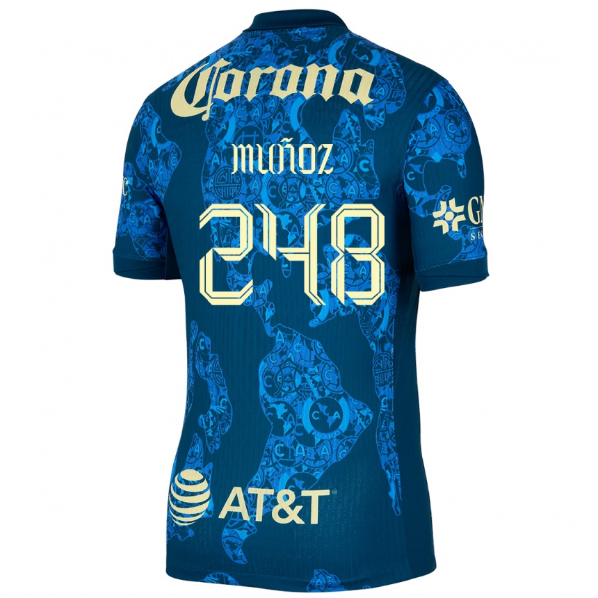 Gyermek Labdarúgás Diego Muñoz #248 Kék Sárga Idegenbeli Jersey 2024/25 Mez Póló Ing