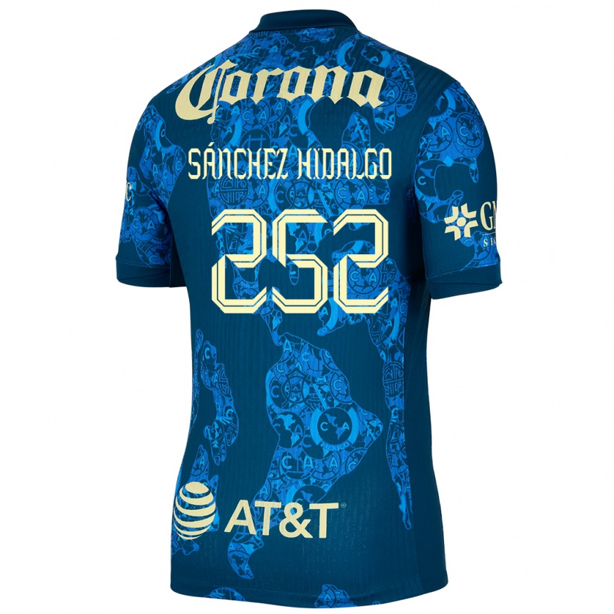 Gyermek Labdarúgás Horacio Sánchez Hidalgo #252 Kék Sárga Idegenbeli Jersey 2024/25 Mez Póló Ing