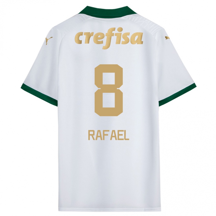 Gyermek Labdarúgás Zé Rafael #8 Fehér Zöld Idegenbeli Jersey 2024/25 Mez Póló Ing