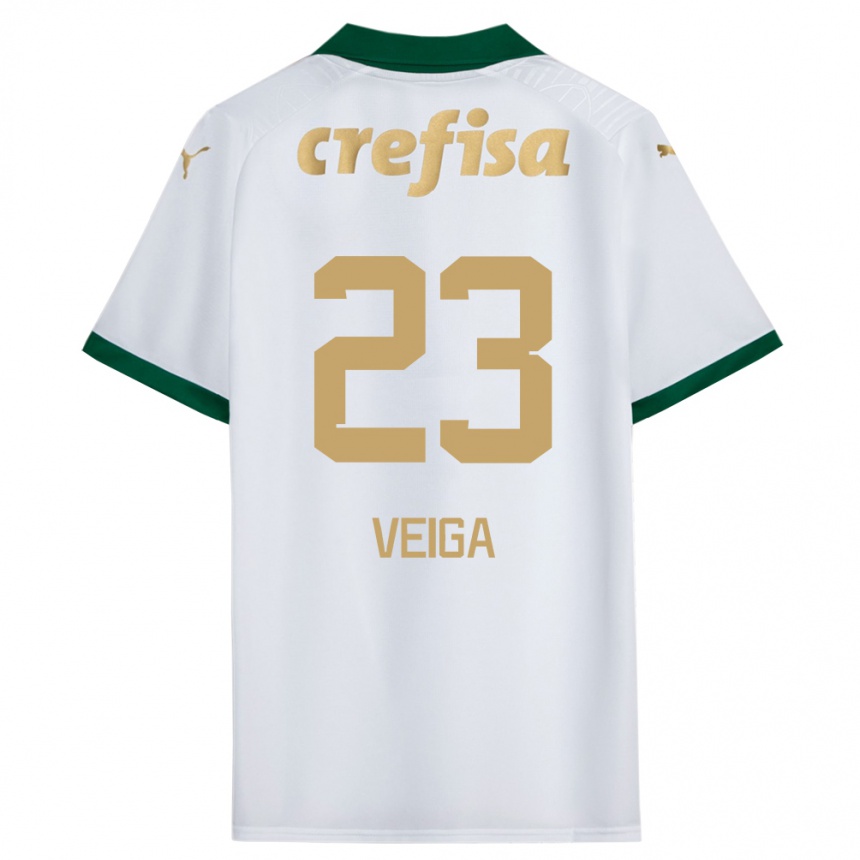 Gyermek Labdarúgás Raphael Veiga #23 Fehér Zöld Idegenbeli Jersey 2024/25 Mez Póló Ing