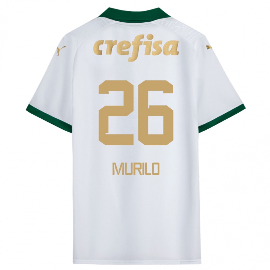 Gyermek Labdarúgás Murilo #26 Fehér Zöld Idegenbeli Jersey 2024/25 Mez Póló Ing