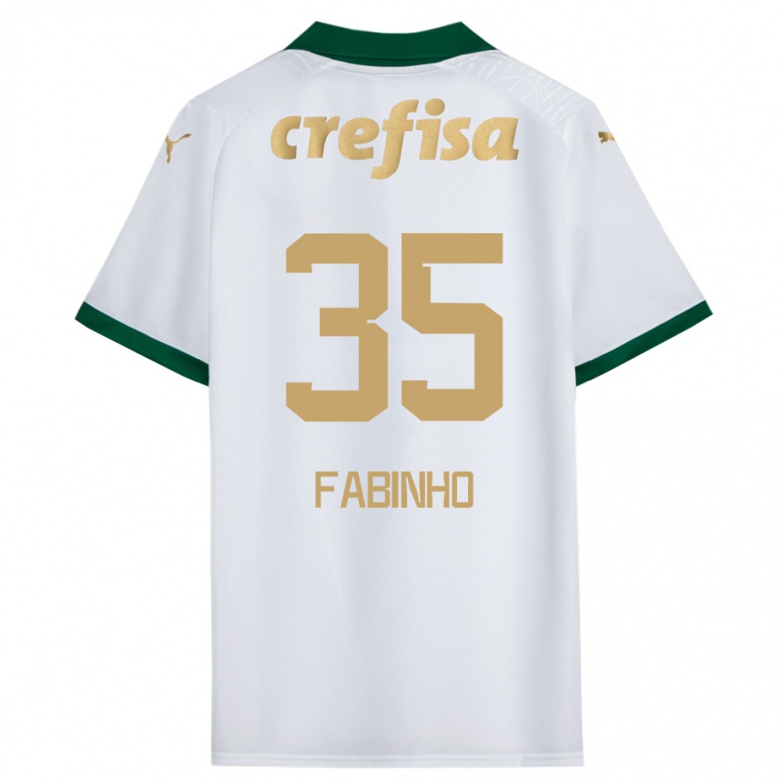 Gyermek Labdarúgás Fabinho #35 Fehér Zöld Idegenbeli Jersey 2024/25 Mez Póló Ing