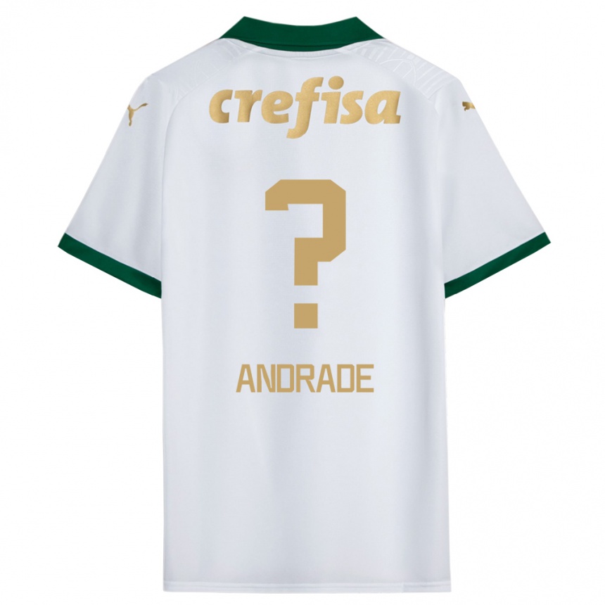 Gyermek Labdarúgás Deivid Andrade #0 Fehér Zöld Idegenbeli Jersey 2024/25 Mez Póló Ing