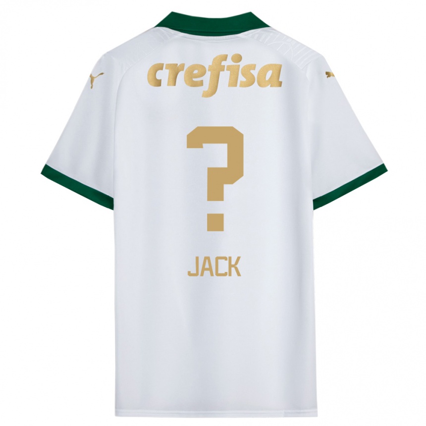 Gyermek Labdarúgás Fellipe Jack #0 Fehér Zöld Idegenbeli Jersey 2024/25 Mez Póló Ing