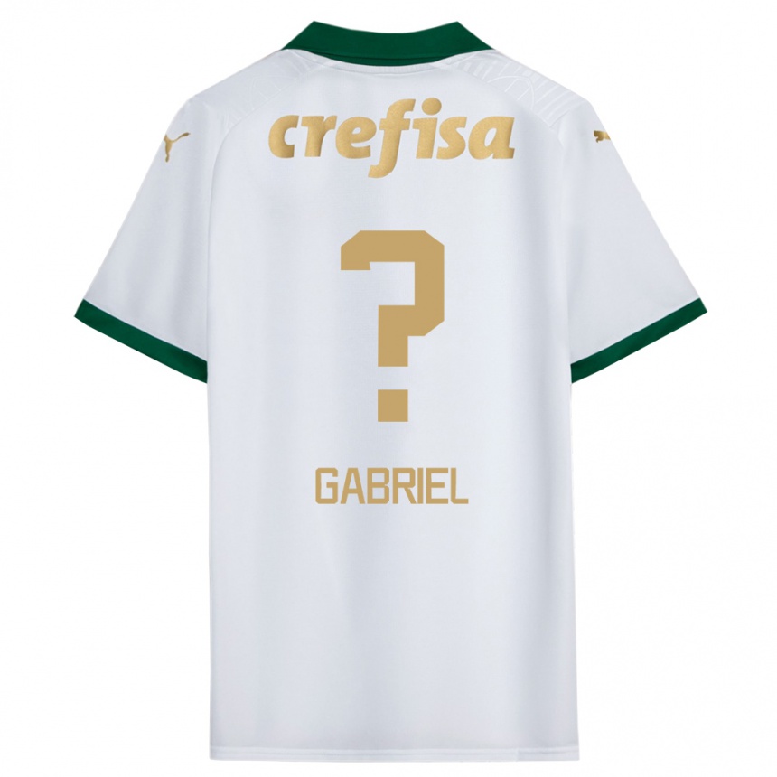 Gyermek Labdarúgás Arthur Gabriel #0 Fehér Zöld Idegenbeli Jersey 2024/25 Mez Póló Ing