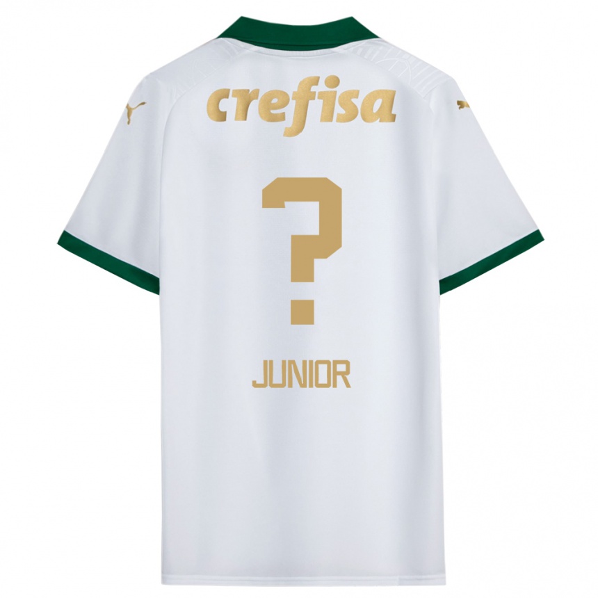 Gyermek Labdarúgás Gilberto Junior #0 Fehér Zöld Idegenbeli Jersey 2024/25 Mez Póló Ing