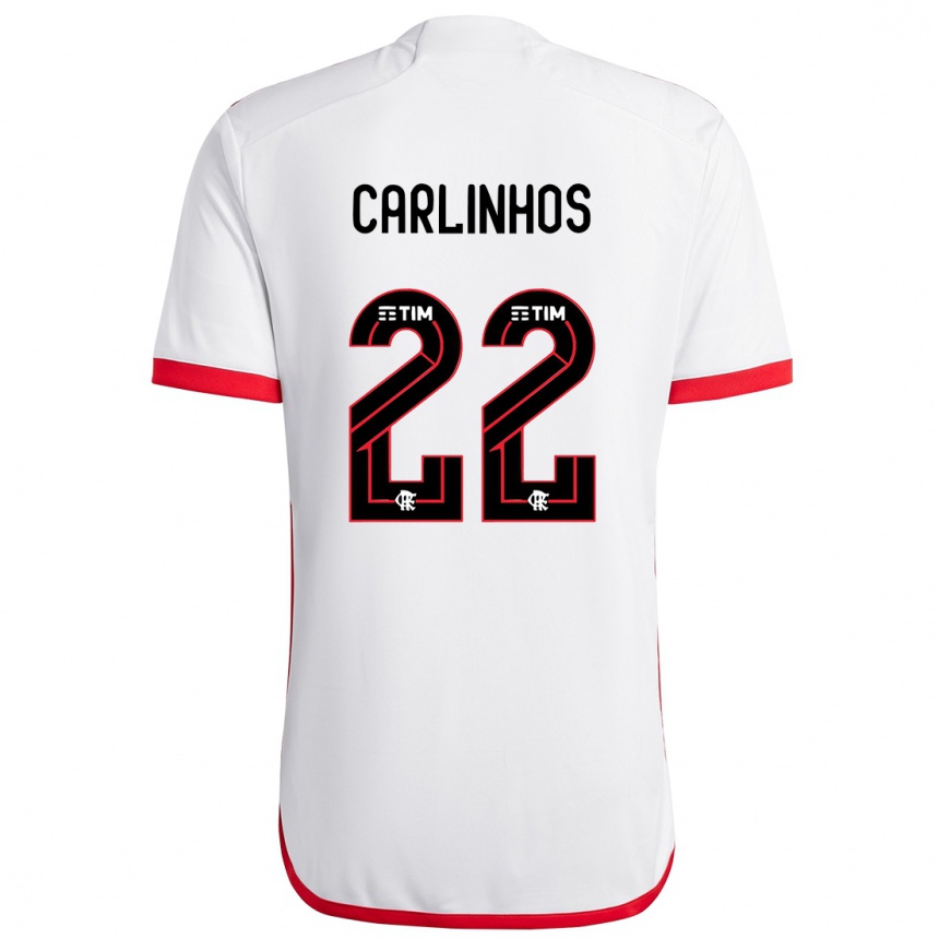 Gyermek Labdarúgás Carlinhos #22 Fehér Piros Idegenbeli Jersey 2024/25 Mez Póló Ing