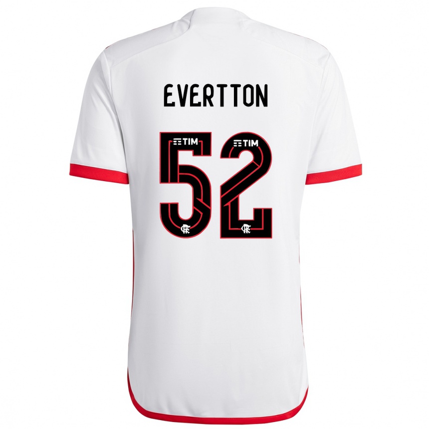 Gyermek Labdarúgás Evertton #52 Fehér Piros Idegenbeli Jersey 2024/25 Mez Póló Ing