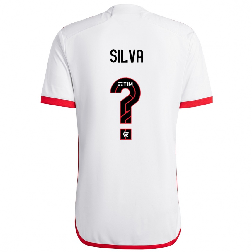 Gyermek Labdarúgás Victor Silva #0 Fehér Piros Idegenbeli Jersey 2024/25 Mez Póló Ing