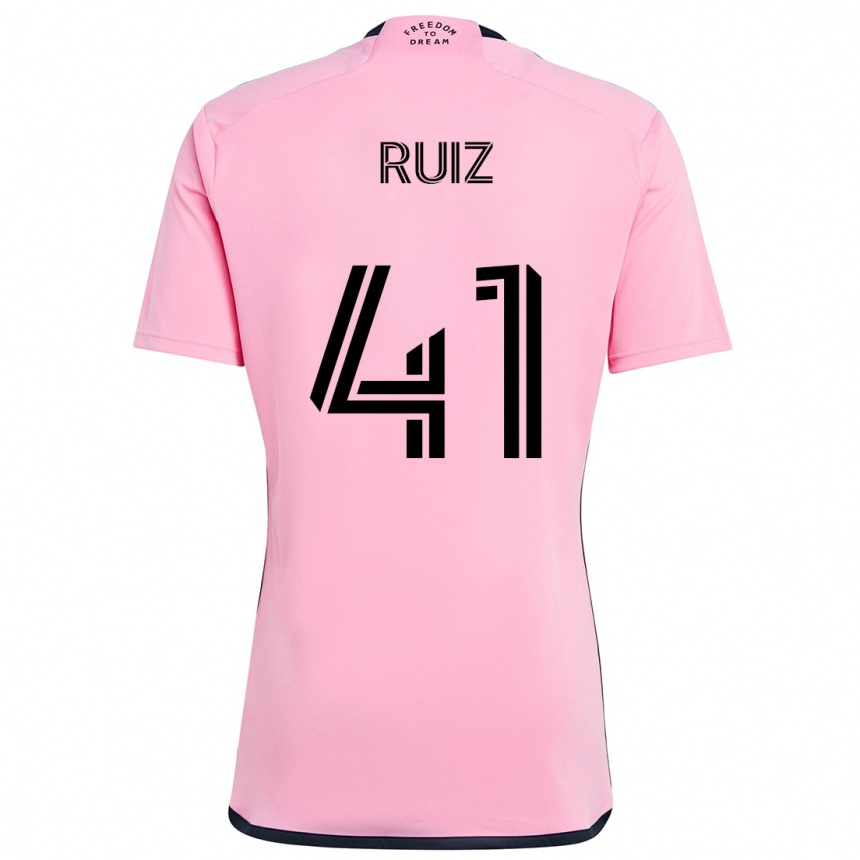 Férfi Labdarúgás David Ruíz #41 Rózsaszín Hazai Jersey 2024/25 Mez Póló Ing