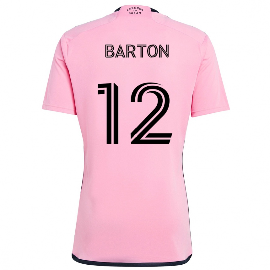 Férfi Labdarúgás Tye Barton #12 Rózsaszín Hazai Jersey 2024/25 Mez Póló Ing