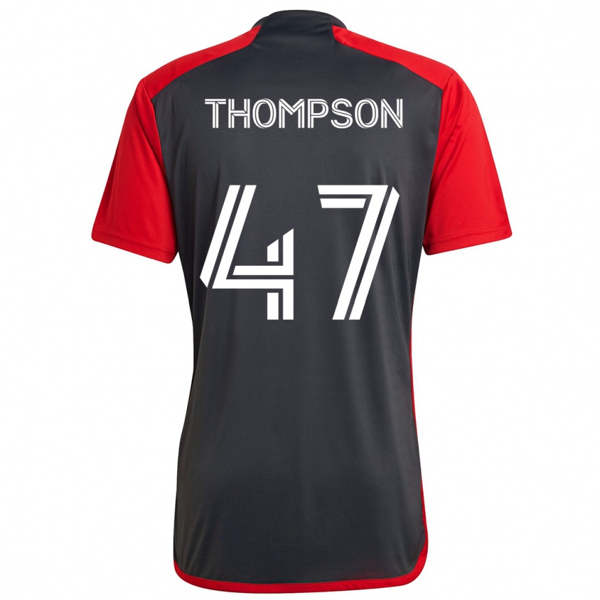 Férfi Labdarúgás Kosi Thompson #47 Szürke Vörös Hazai Jersey 2024/25 Mez Póló Ing