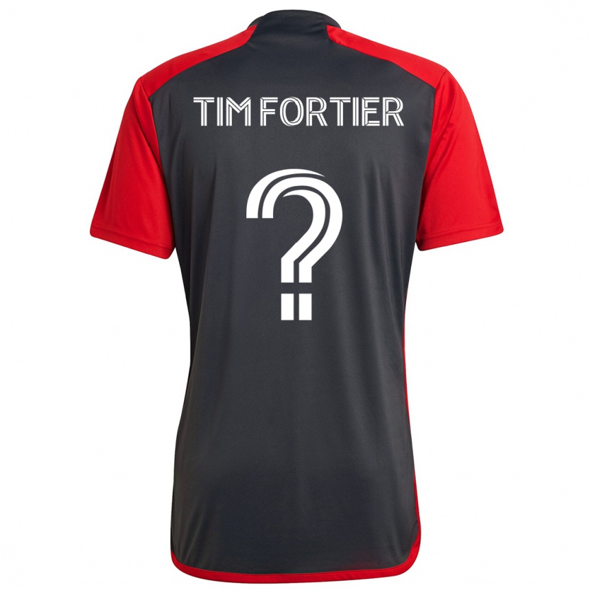 Férfi Labdarúgás Tim Fortier #0 Szürke Vörös Hazai Jersey 2024/25 Mez Póló Ing