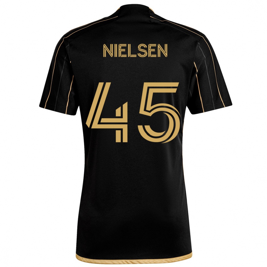 Férfi Labdarúgás Kenny Nielsen #45 Fekete Arany Hazai Jersey 2024/25 Mez Póló Ing