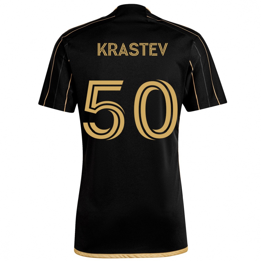 Férfi Labdarúgás Filip Krastev #50 Fekete Arany Hazai Jersey 2024/25 Mez Póló Ing