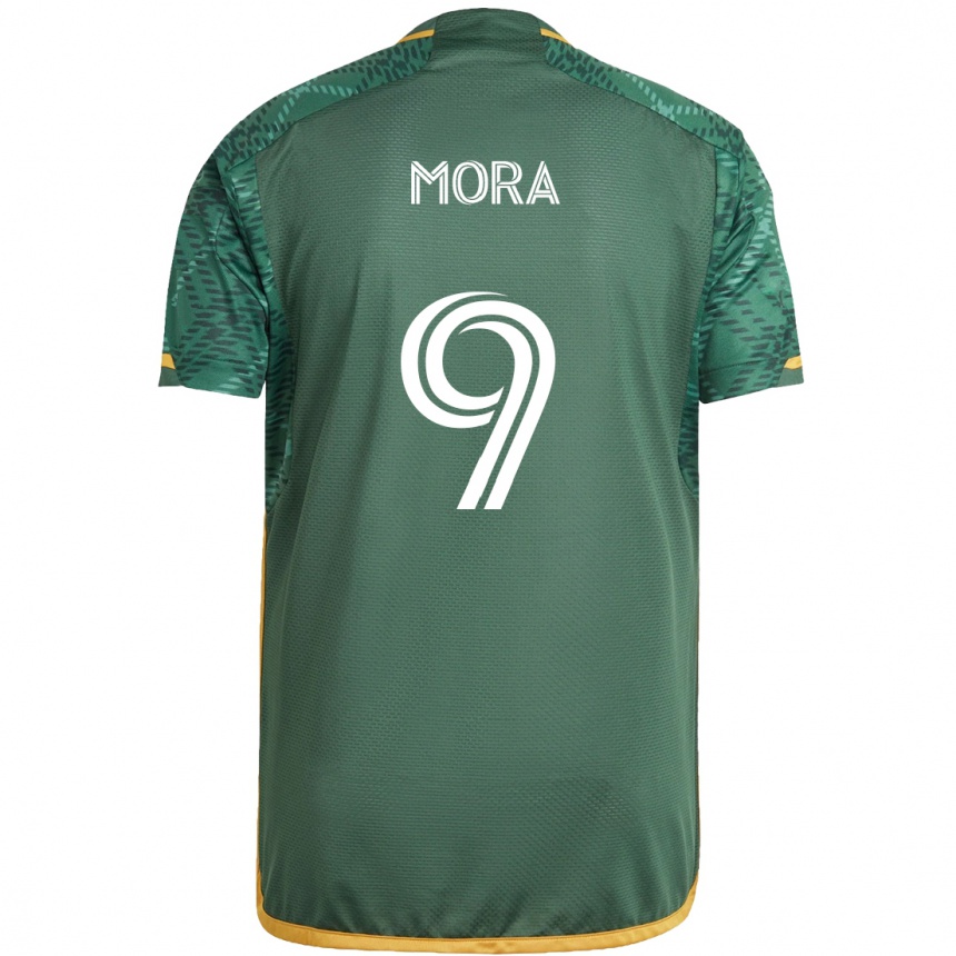 Férfi Labdarúgás Felipe Mora #9 Zöld Narancs Hazai Jersey 2024/25 Mez Póló Ing