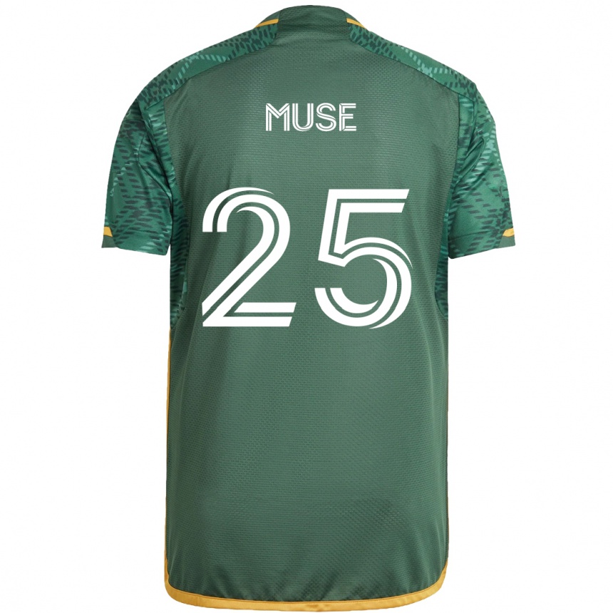 Férfi Labdarúgás Trey Muse #25 Zöld Narancs Hazai Jersey 2024/25 Mez Póló Ing