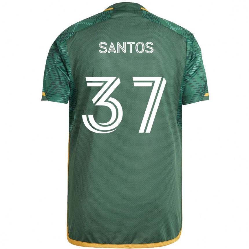 Férfi Labdarúgás Noah Santos #37 Zöld Narancs Hazai Jersey 2024/25 Mez Póló Ing